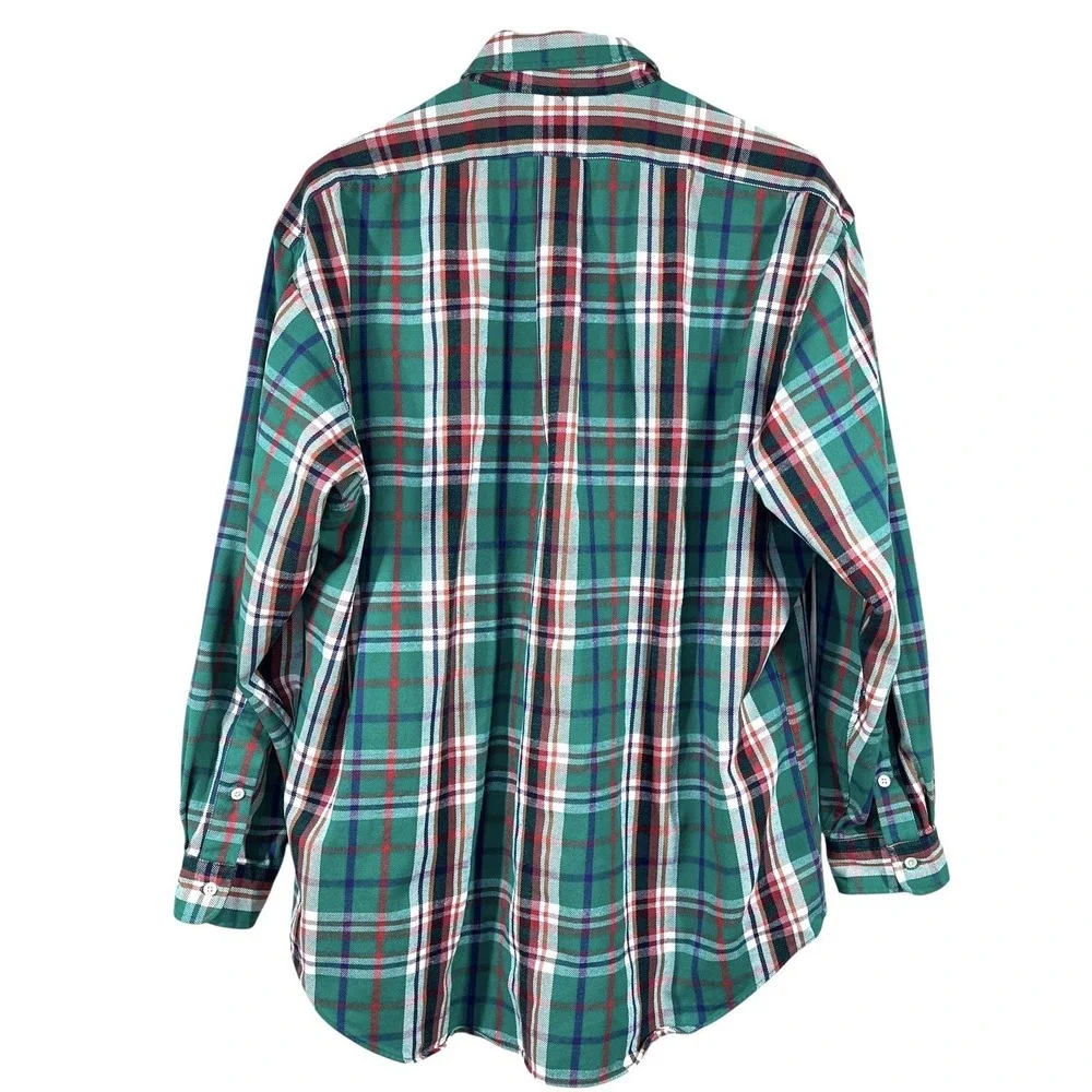 Vintage Ralph Lauren The Big Shirt Flannel Button Down Mens L Plaid Oversived